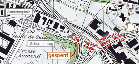  Umleitungen Wankdorf 1. Nacht 