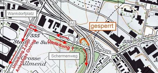  Umleitungen Wankdorf 2. und 3. Nacht 