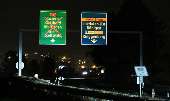  A8 Interlaken-Ost Sperrung 